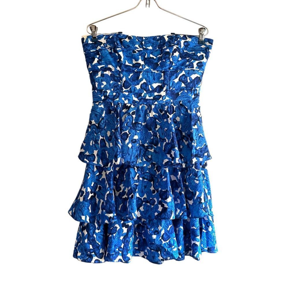 CYNTHIA STEFFE‎ Silk Floral Tiered Strapless Mini Dress Sz 6